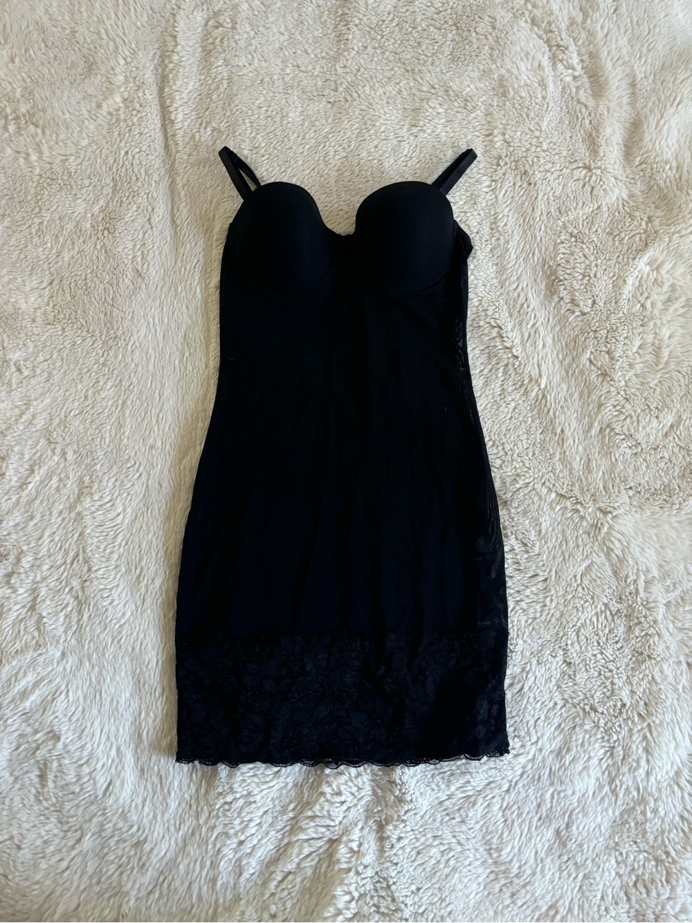 Marilyn Monroe Black Lace Hem Shape Wear Slip Dress
